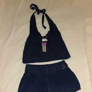 Edikted Black Knit Halter Tank Top